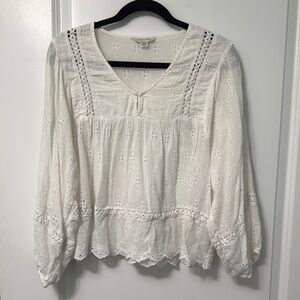 White Eyelet Women's Top